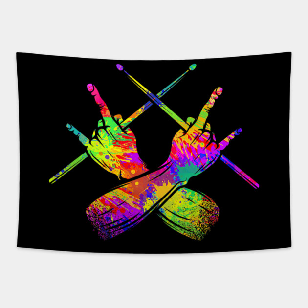 Drummer, Drummer, Drumsticks, Rock Tapestry by yangho
