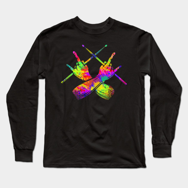 Drummer, Drummer, Drumsticks, Rock Long Sleeve T-Shirt by yangho