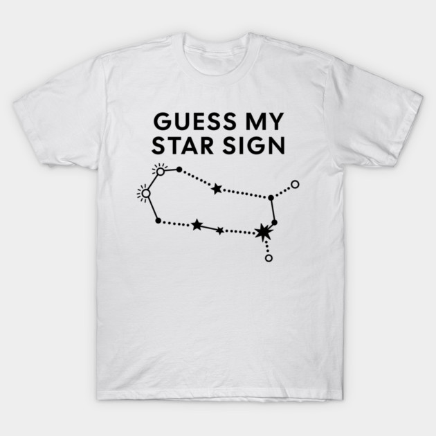 Guess My Star Sign – Gemini Zodiac, Astrology Constellation - Black Prin T-Shirt by Designed By Marty
