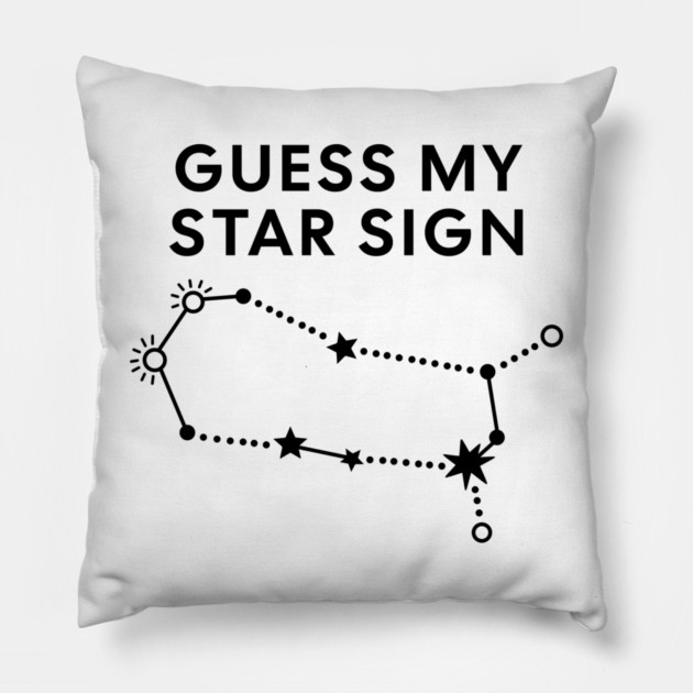 Guess My Star Sign – Gemini Zodiac, Astrology Constellation - Black Prin Pillow by Designed By Marty