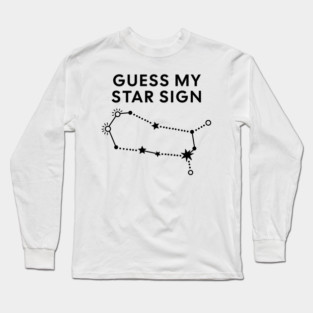 Guess My Star Sign – Gemini Zodiac, Astrology Constellation - Black Prin Long Sleeve T-Shirt