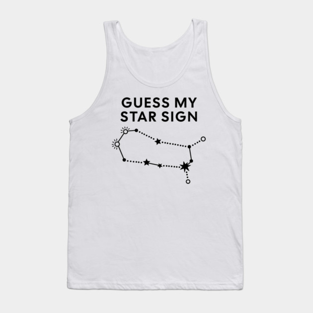 Guess My Star Sign – Gemini Zodiac, Astrology Constellation - Black Prin Tank Top by Designed By Marty