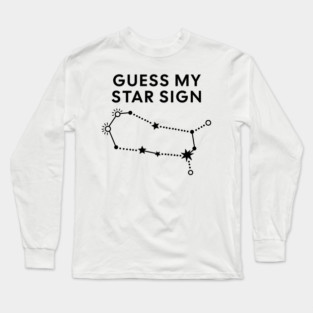 Guess My Star Sign – Gemini Zodiac, Astrology Constellation - Black Prin Long Sleeve T-Shirt