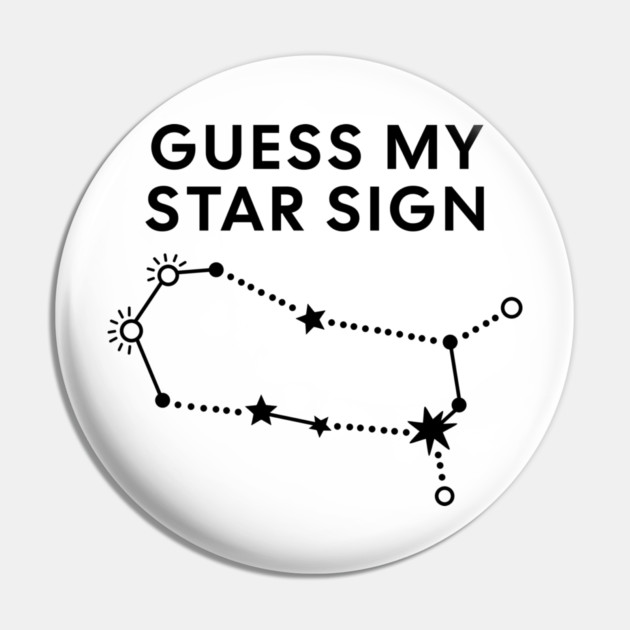 Guess My Star Sign – Gemini Zodiac, Astrology Constellation - Black Prin Pin by Designed By Marty