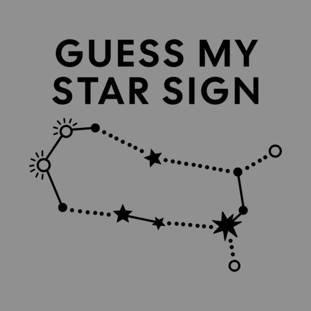 Guess My Star Sign – Gemini Zodiac, Astrology Constellation - Black Prin by Designed By Marty