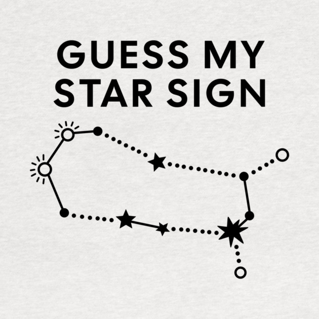 Guess My Star Sign – Gemini Zodiac, Astrology Constellation - Black Prin by Designed By Marty