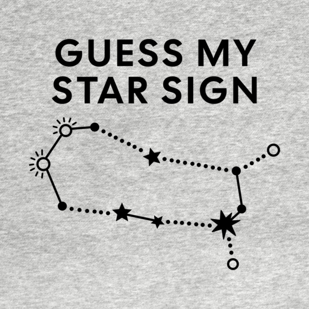 Guess My Star Sign – Gemini Zodiac, Astrology Constellation - Black Prin by Designed By Marty