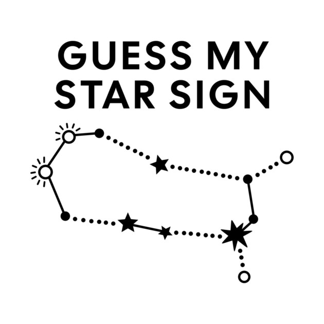 Guess My Star Sign – Gemini Zodiac, Astrology Constellation - Black Prin by Designed By Marty