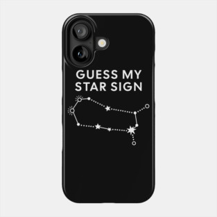 Guess My Star Sign – Gemini Zodiac, Astrology Constellation - White Print Phone Case