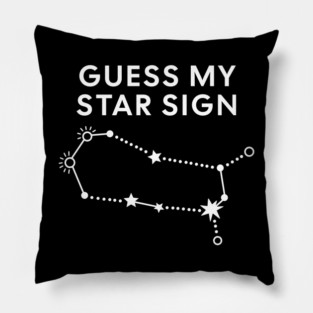 Guess My Star Sign – Gemini Zodiac, Astrology Constellation - White Print Pillow