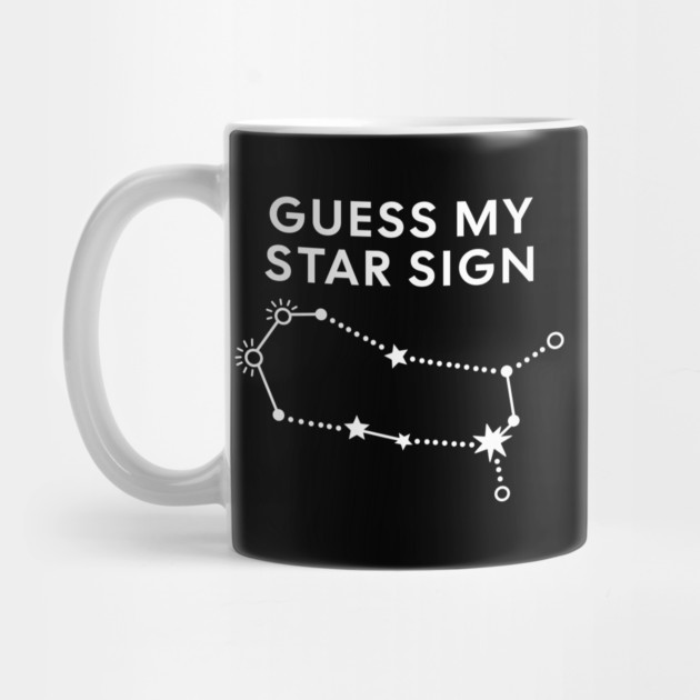 Guess My Star Sign – Gemini Zodiac, Astrology Constellation - White Print by Designed By Marty