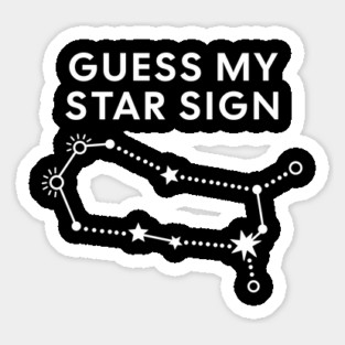 Guess My Star Sign – Gemini Zodiac, Astrology Constellation - White Print Sticker
