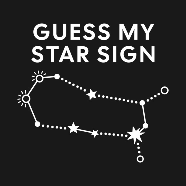 Guess My Star Sign – Gemini Zodiac, Astrology Constellation - White Print by Designed By Marty