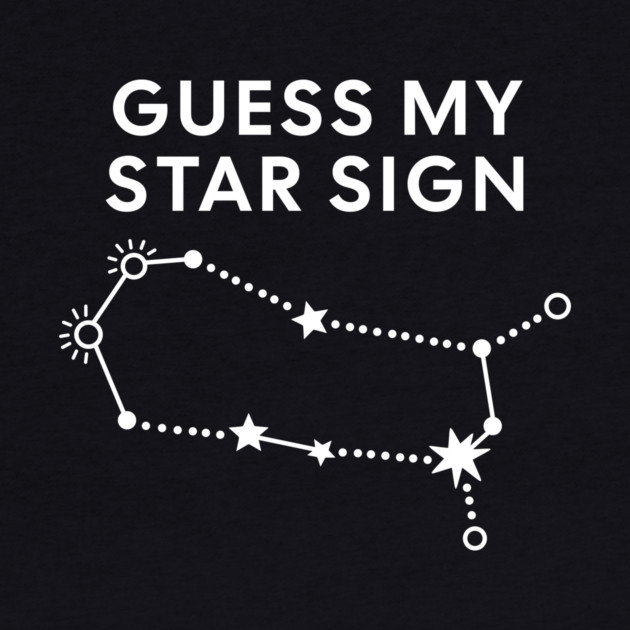 Guess My Star Sign – Gemini Zodiac, Astrology Constellation - White Print by Designed By Marty