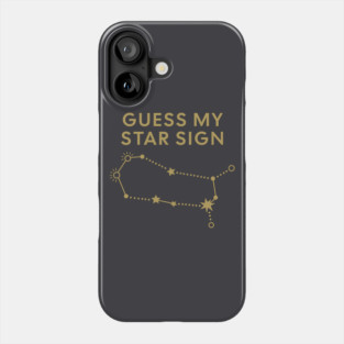 Guess My Star Sign – Gemini Zodiac, Astrology Constellation - Antique Gold Print Phone Case