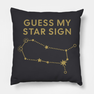 Guess My Star Sign – Gemini Zodiac, Astrology Constellation - Antique Gold Print Pillow