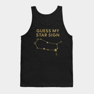 Guess My Star Sign – Gemini Zodiac, Astrology Constellation - Antique Gold Print Tank Top
