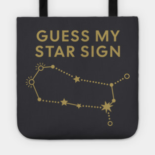 Guess My Star Sign – Gemini Zodiac, Astrology Constellation - Antique Gold Print Tote