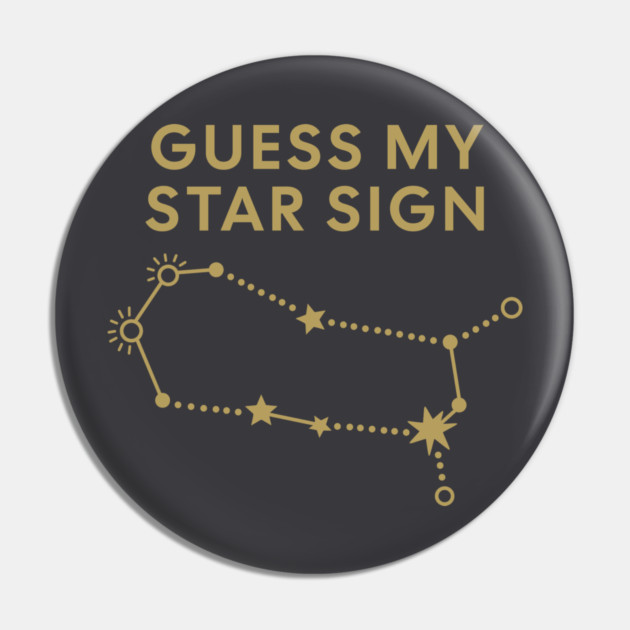 Guess My Star Sign – Gemini Zodiac, Astrology Constellation - Antique Gold Print Pin by Designed By Marty