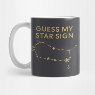 Guess My Star Sign – Gemini Zodiac, Astrology Constellation - Antique Gold Print Mug