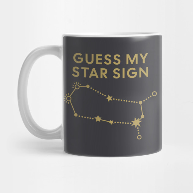 Guess My Star Sign – Gemini Zodiac, Astrology Constellation - Antique Gold Print by Designed By Marty