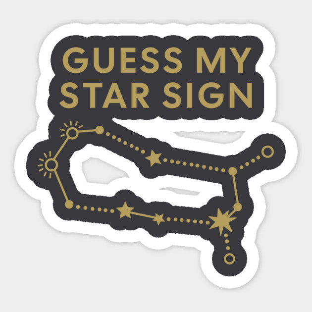Guess My Star Sign – Gemini Zodiac, Astrology Constellation - Antique Gold Print Sticker by Designed By Marty