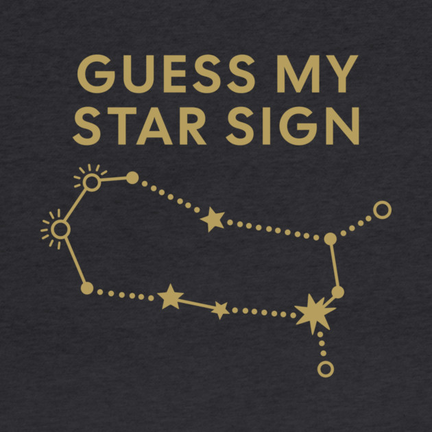 Guess My Star Sign – Gemini Zodiac, Astrology Constellation - Antique Gold Print by Designed By Marty