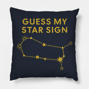 Guess My Star Sign – Gemini Zodiac, Astrology Constellation - Classic Gold Print Pillow