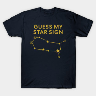 Guess My Star Sign – Gemini Zodiac, Astrology Constellation - Classic Gold Print T-Shirt