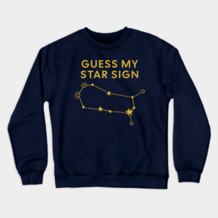 Guess My Star Sign – Gemini Zodiac, Astrology Constellation - Classic Gold Print Crewneck Sweatshirt