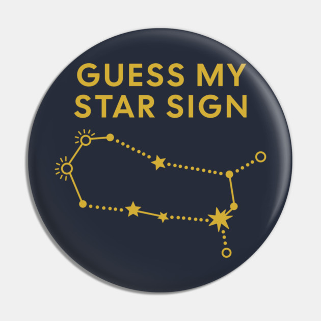 Guess My Star Sign – Gemini Zodiac, Astrology Constellation - Classic Gold Print Pin by Designed By Marty
