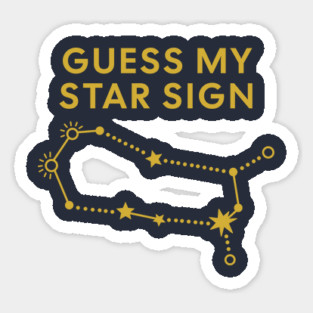 Guess My Star Sign – Gemini Zodiac, Astrology Constellation - Classic Gold Print Sticker