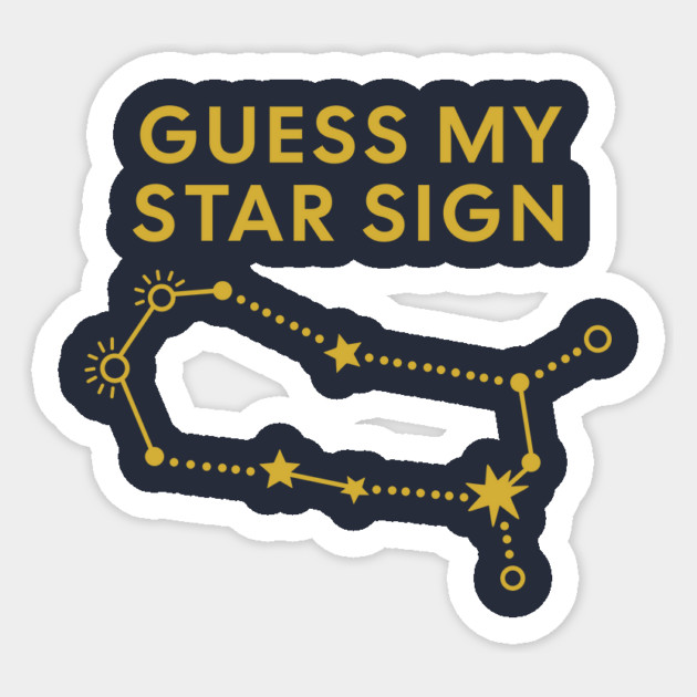 Guess My Star Sign – Gemini Zodiac, Astrology Constellation - Classic Gold Print Sticker by Designed By Marty