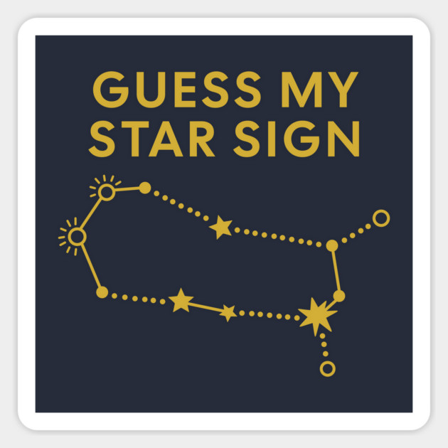 Guess My Star Sign – Gemini Zodiac, Astrology Constellation - Classic Gold Print Magnet by Designed By Marty