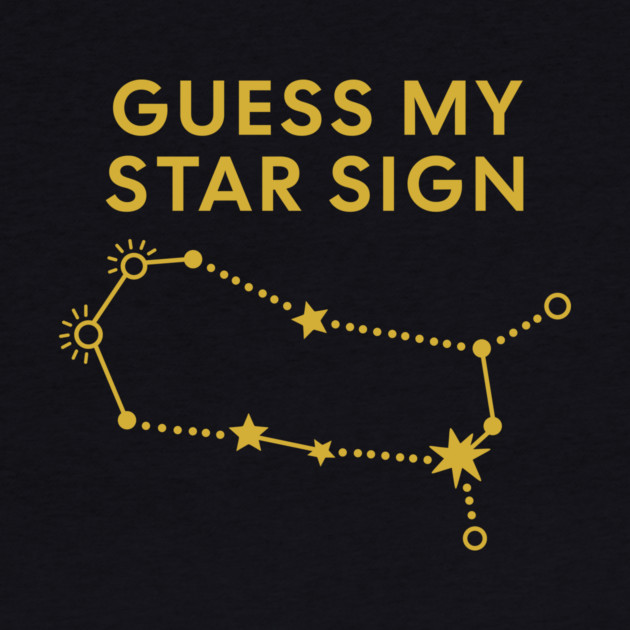 Guess My Star Sign – Gemini Zodiac, Astrology Constellation - Classic Gold Print by Designed By Marty