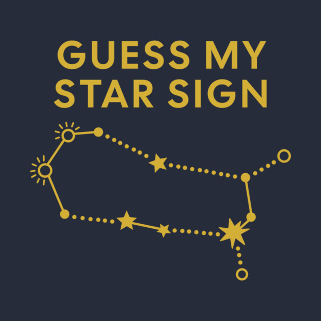Guess My Star Sign – Gemini Zodiac, Astrology Constellation - Classic Gold Print by Designed By Marty