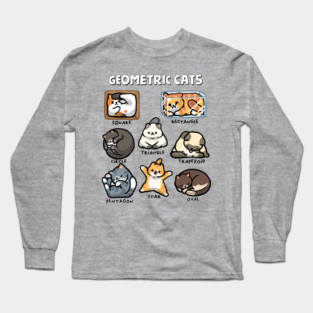 Geometric Cats Long Sleeve T-Shirt
