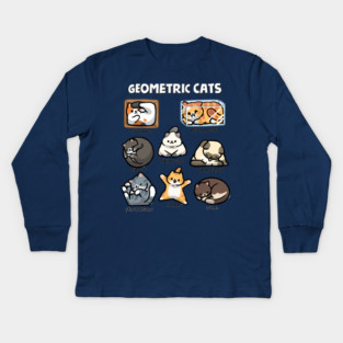 Geometric Cats Kids Long Sleeve T-Shirt