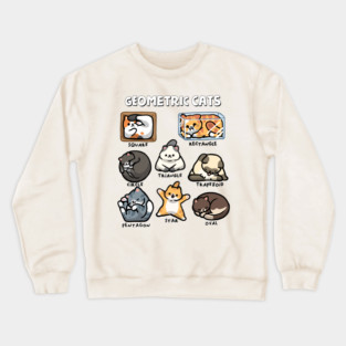 Geometric Cats Crewneck Sweatshirt