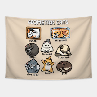 Geometric Cats Tapestry