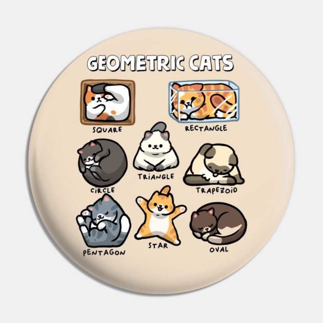 Geometric Cats Pin by GoshWow®
