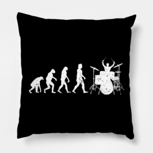 Drumming Evolution Funny Drummer Pillow