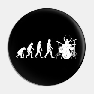 Drumming Evolution Funny Drummer Pin