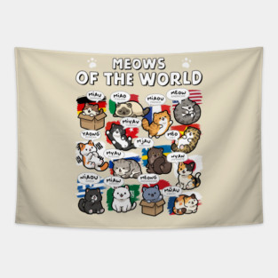 Meows Of The World Tapestry