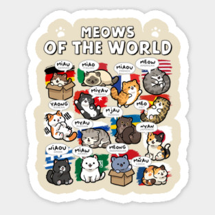 Meows Of The World Sticker