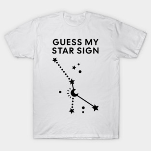 Guess My Star Sign – Cancer Zodiac, Astrology Constellation - Black Print T-Shirt