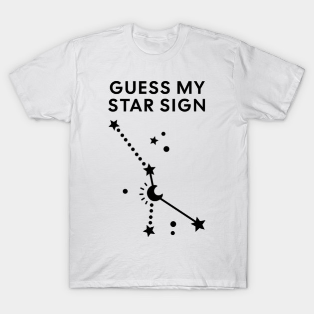 Guess My Star Sign – Cancer Zodiac, Astrology Constellation - Black Print T-Shirt by Designed By Marty