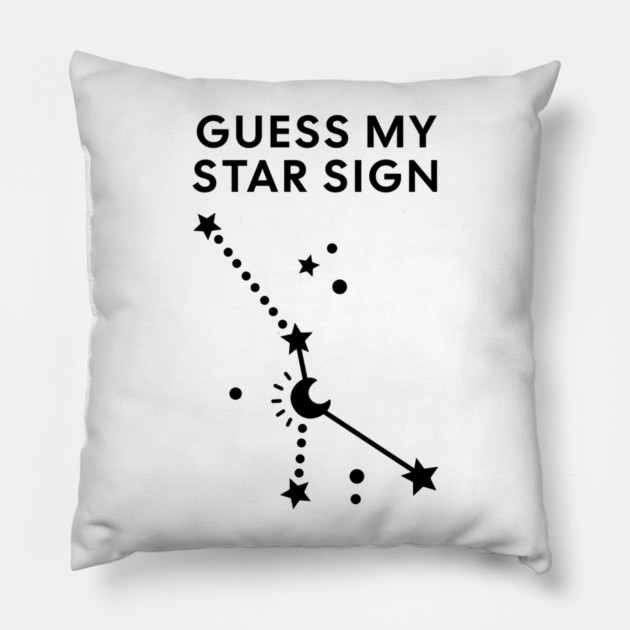 Guess My Star Sign – Cancer Zodiac, Astrology Constellation - Black Print Pillow by Designed By Marty