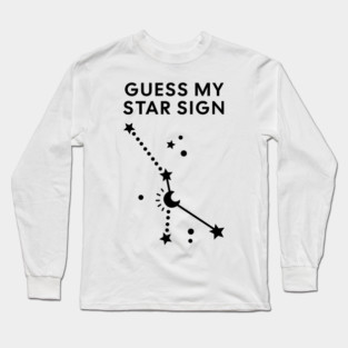 Guess My Star Sign – Cancer Zodiac, Astrology Constellation - Black Print Long Sleeve T-Shirt