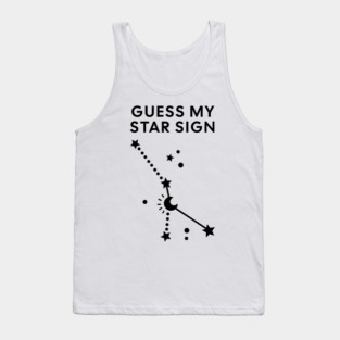 Guess My Star Sign – Cancer Zodiac, Astrology Constellation - Black Print Tank Top